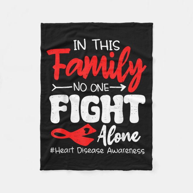 Heart Health Heart Disease Awareness Chd Family Su Fleece Blanket (Front)