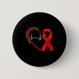 Heart Health Heart Disease Awareness Chd Heartbeat 6 Cm Round Badge