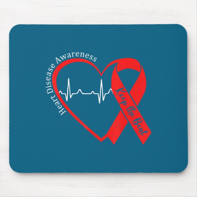 Heart Health Heart Disease Awareness Chd Heartbeat Mouse Mat (Front)