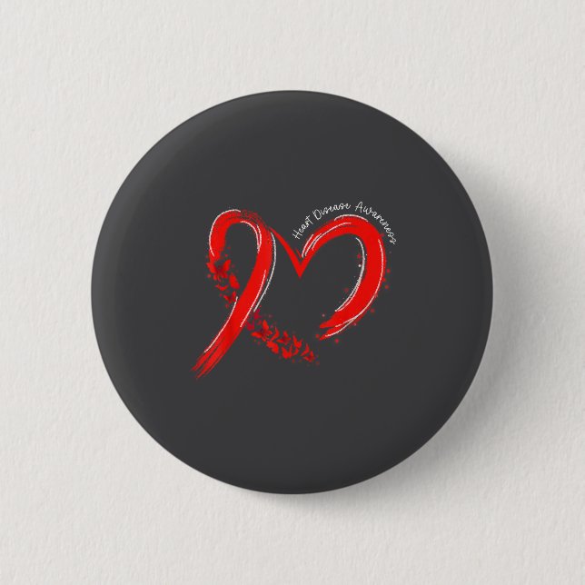 Heart Health Heart Disease Awareness Chd Mens Wome 6 Cm Round Badge (Front)