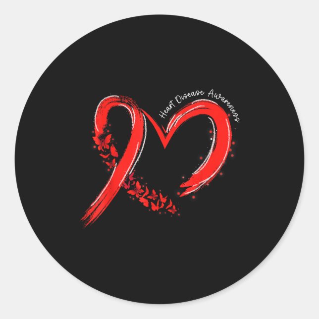 Heart Health Heart Disease Awareness Chd Mens Wome Classic Round Sticker (Front)