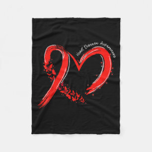 Heart Health Heart Disease Awareness Chd Mens Wome Fleece Blanket