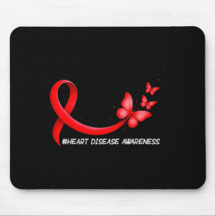 Heart Health Heart Disease Awareness Chd Red Ribbo Mouse Mat