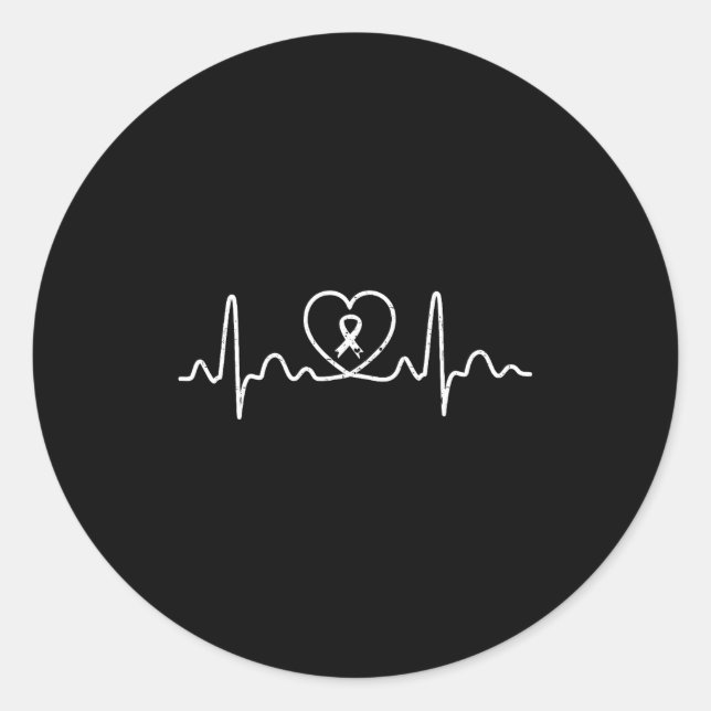 Heart Health Heart Disease Awareness Heartbeat Chd Classic Round Sticker (Front)