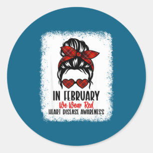 Heart Health Heart Disease Awareness Heartbeat Chd Classic Round Sticker