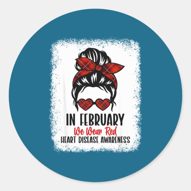 Heart Health Heart Disease Awareness Heartbeat Chd Classic Round Sticker (Front)