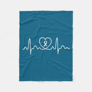 Heart Health Heart Disease Awareness Heartbeat Chd Fleece Blanket