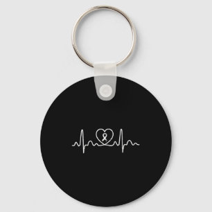 Heart Health Heart Disease Awareness Heartbeat Chd Key Ring