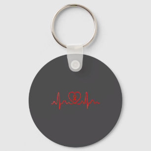 Heart Health Heart Disease Awareness Heartbeat Chd Key Ring