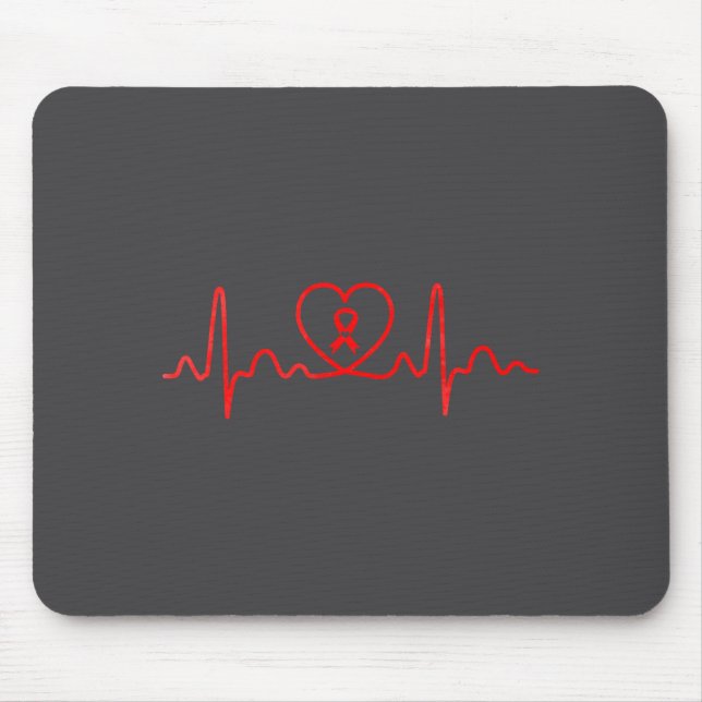 Heart Health Heart Disease Awareness Heartbeat Chd Mouse Mat (Front)
