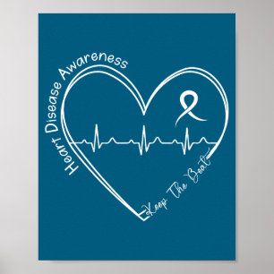 Heart health heart disease awareness heartbeat chd poster
