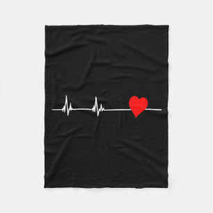 Heart Health Heart Disease Awareness Heartbeat Wom Fleece Blanket