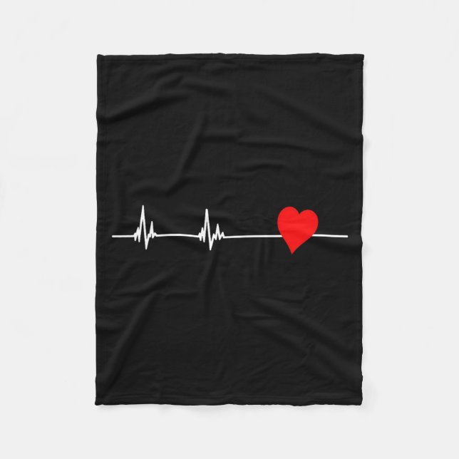 Heart Health Heart Disease Awareness Heartbeat Wom Fleece Blanket (Front)