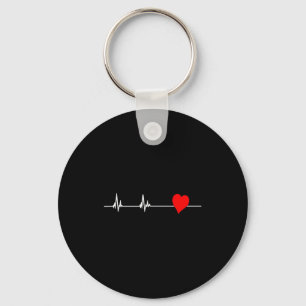Heart Health Heart Disease Awareness Heartbeat Wom Key Ring