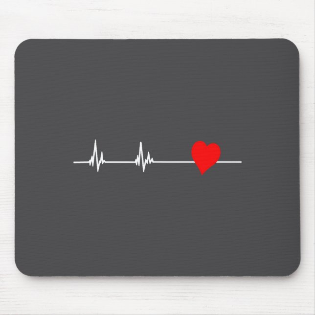 Heart Health Heart Disease Awareness Heartbeat Wom Mouse Mat (Front)