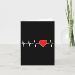Heart Health Heartbeat Ekg Red Heart Disease Aware Card
