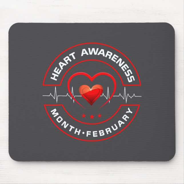 Heart Health Month February American Heart Health  Mouse Mat (Front)