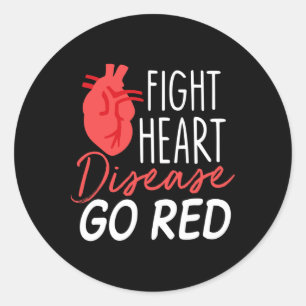 Heart Health Month - Go Red - Heart Disease Awaren Classic Round Sticker