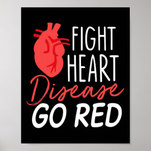 Heart Health Month - Go Red - Heart Disease Awaren Poster