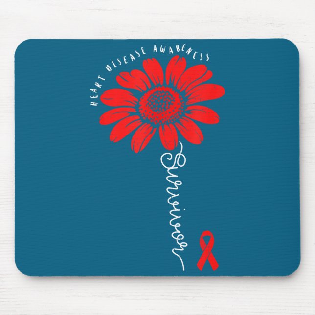 Heart Health Survivor Heart Disease Awareness Chd  Mouse Mat (Front)