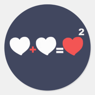 Heart + Heart = Love Sticker