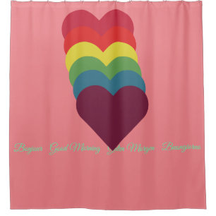 Heart Heart - Rainbow Colors - Rainbow Colors Shower Curtain