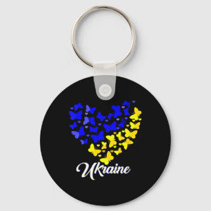 Heart Heart Ukraine Shirt Butterfly I Stand With U Key Ring