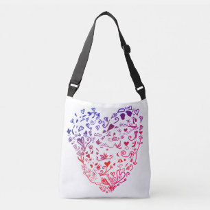 Heart Hearts Drawing All-Over-Print Cross Body Bag