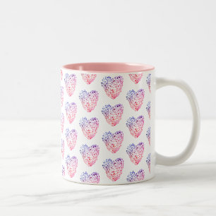 Heart Hearts Drawing Two-Tone Mug