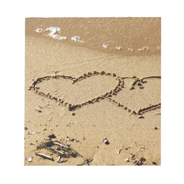 Heart Hearts love custom personalise Anniversaries Notepad (Front)