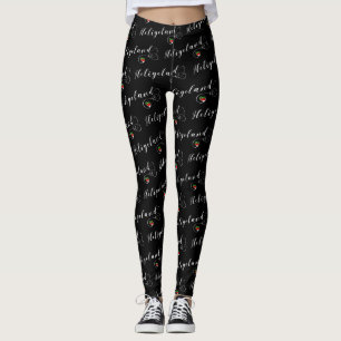 Heart Heligoland Flag, Germany, Helgoland Leggings