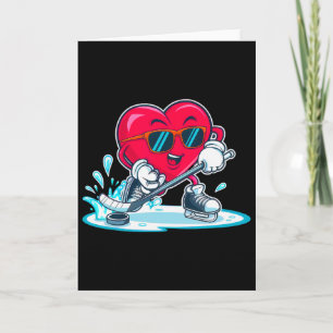 Heart Hockey Shirt Valentines Day Boys Men Kids Ho Card