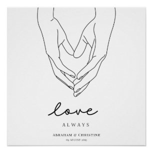 Heart Holding Couple Hands  Poster