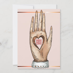 Heart Hole Hand Love Happy Valentine's Day Holiday Card