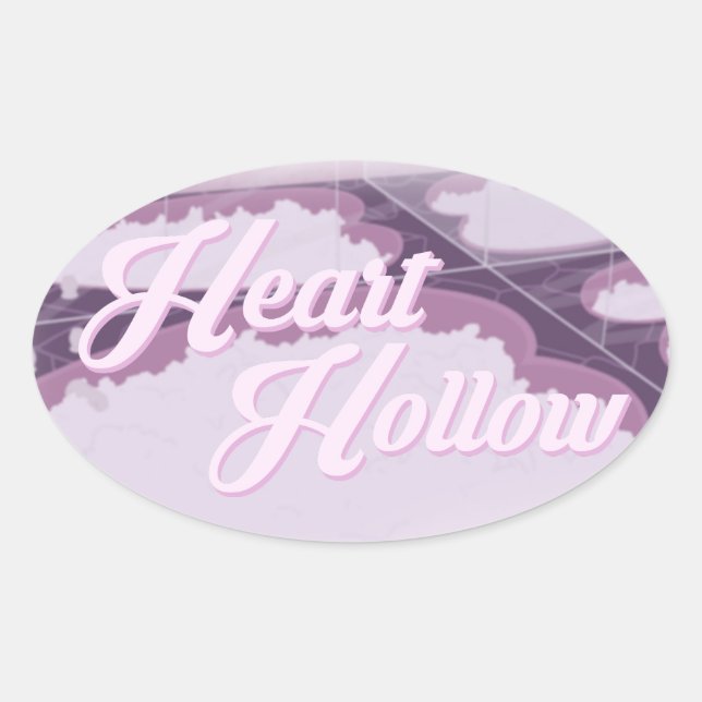 HEART HOLLOW Rounded Logo + Bathtub (Sticker Pack) Oval Sticker (Front)