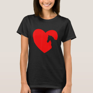 Heart Horse Graphic Horse Lover Equestrian Rider H T-Shirt