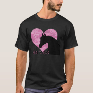 Heart Horse (pink camo) Customise T-Shirt