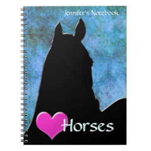 Heart Horses I (blue/green) Notebook