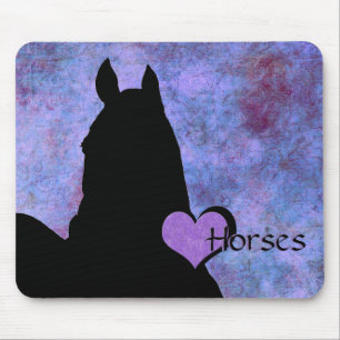 Heart Horses I (purple/blue) Mouse Mat