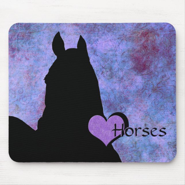 Heart Horses I (purple/blue) Mouse Mat (Front)
