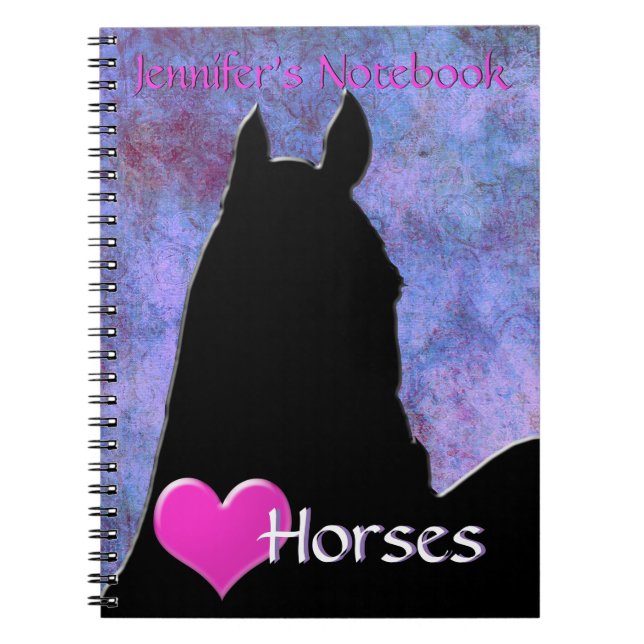 Heart Horses I (purple/blue) Notebook (Front)