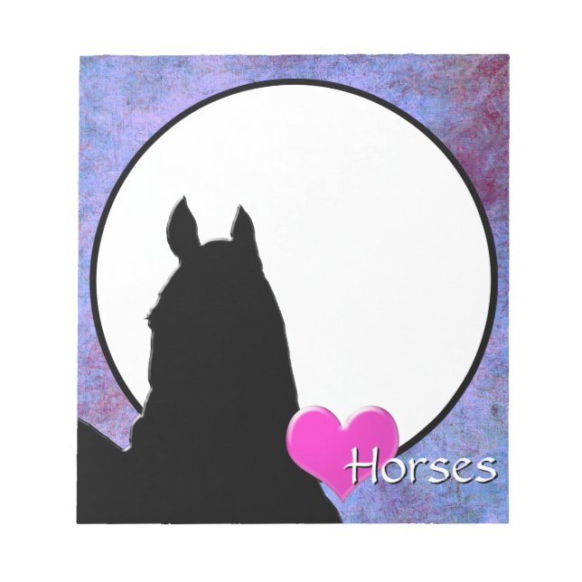 Heart Horses I (purple/blue) Notepad (Front)