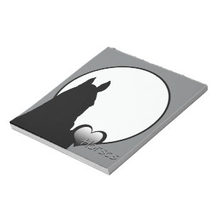 Heart Horses I (silver heart) Notepad