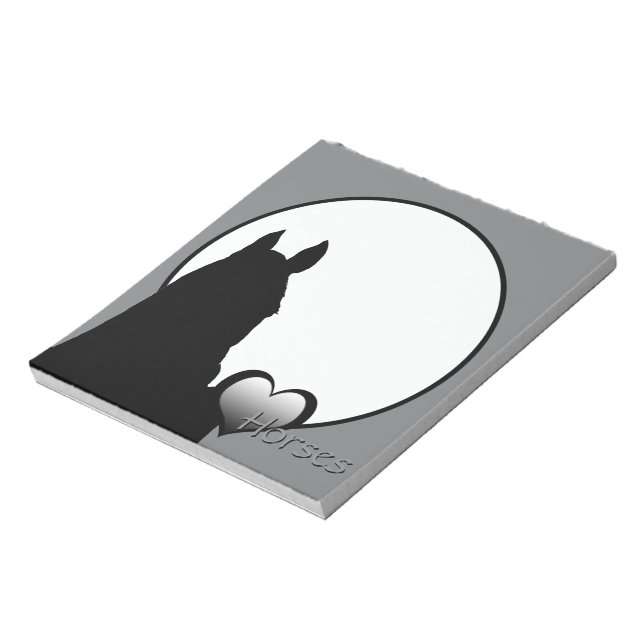 Heart Horses I (silver heart) Notepad (Rotated)