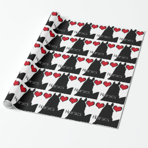 Heart Horses I (white background) Wrapping Paper