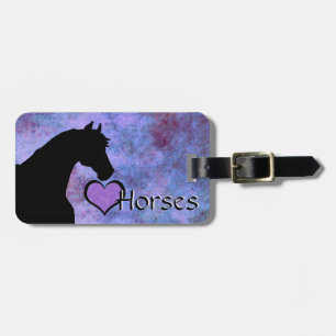 Heart Horses II (purple/blue) Luggage Tag