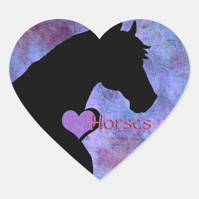 Heart Horses II (purple/blue) Sticker (Front)