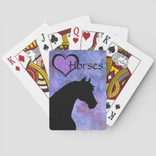 Heart Horses II (purple) Playing Cards