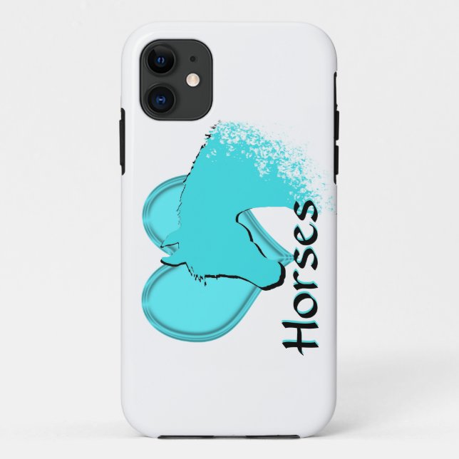 Heart Horses III (aqua) Case-Mate iPhone Case (Back)