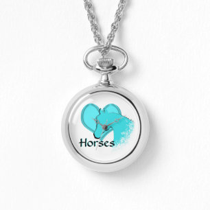 Heart Horses III (aqua) Watch